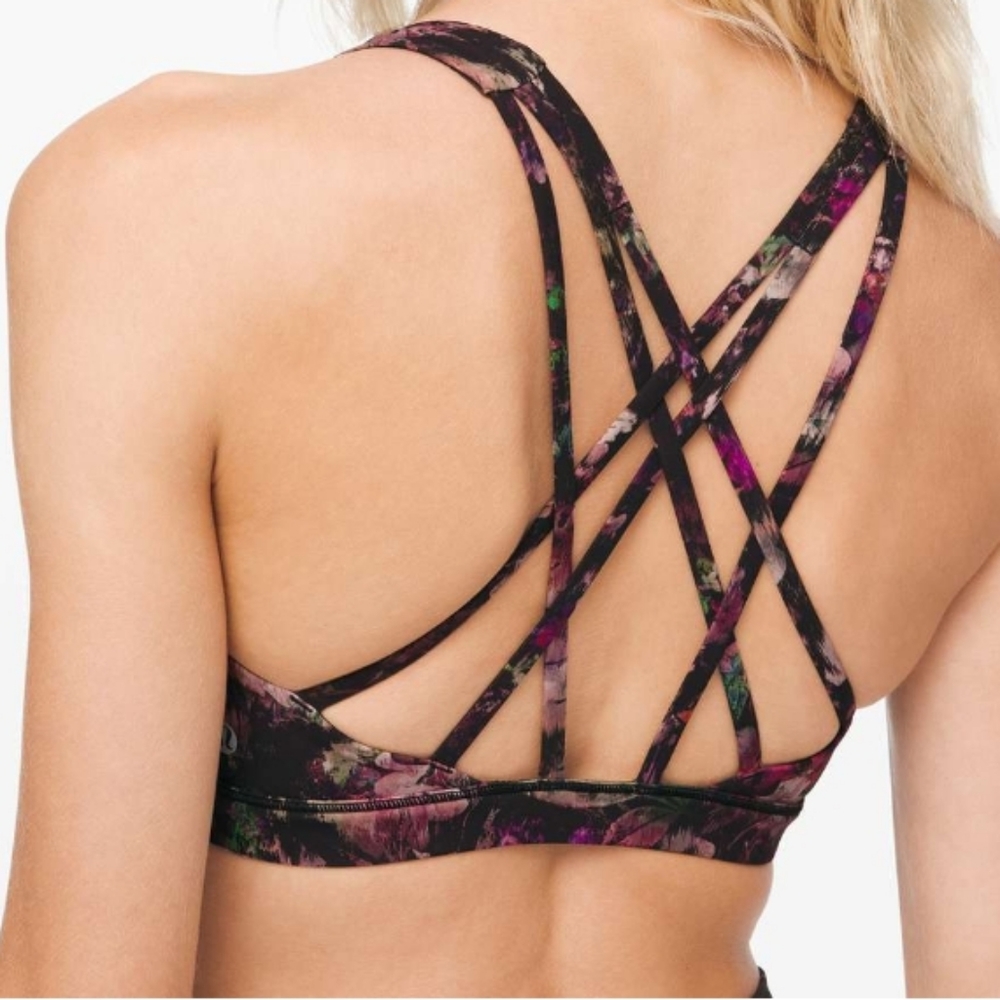 Lululemon Free To Be Serene Floral Bra Illusion Antique White Multi Luxtreme - Picture 5 of 6